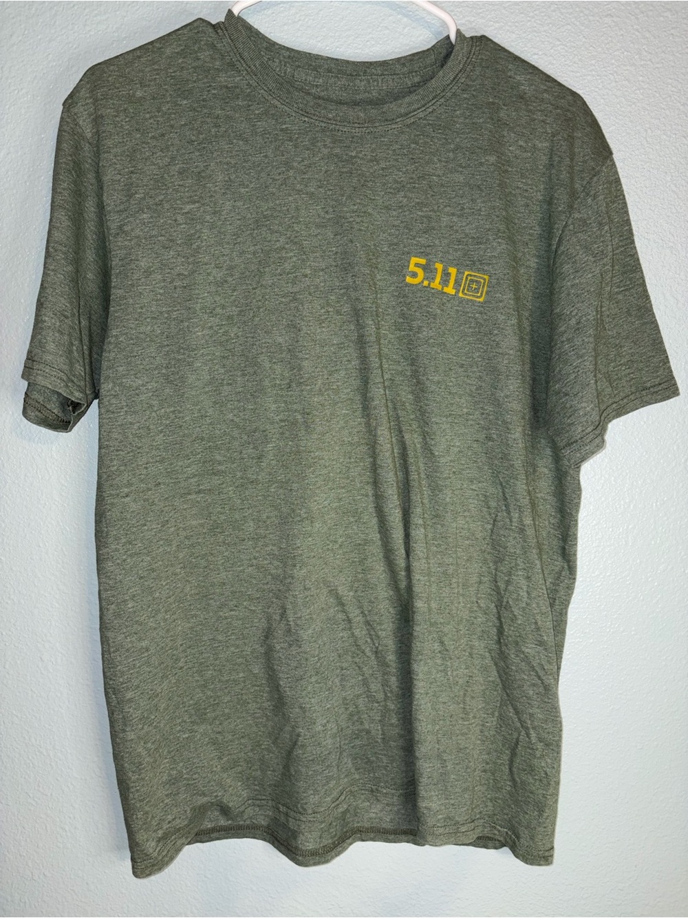 5.11 Tactical Olive Green Short Sleeve Tee with Yellow Logo